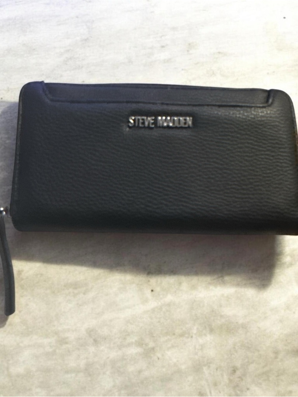 Steve Madden Black Zip-Around Wristlet Wallet